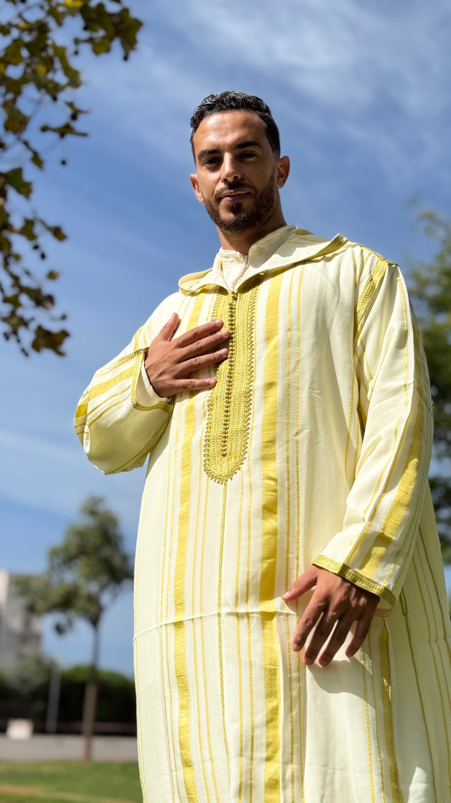 The Golden Sousdi Jallaba (Cream & Gold)