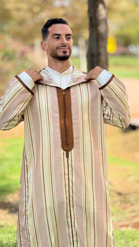 The Earth Sousdi Jallaba (Beige & Brown)