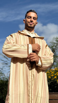 The Earth Sousdi Jallaba (Beige & Brown)